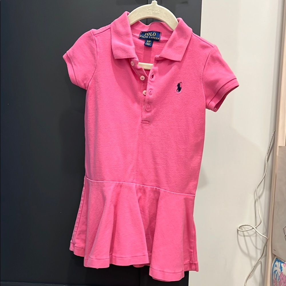 Polo by Ralph Lauren Pink Polo Shirt Dress with Classic Collar